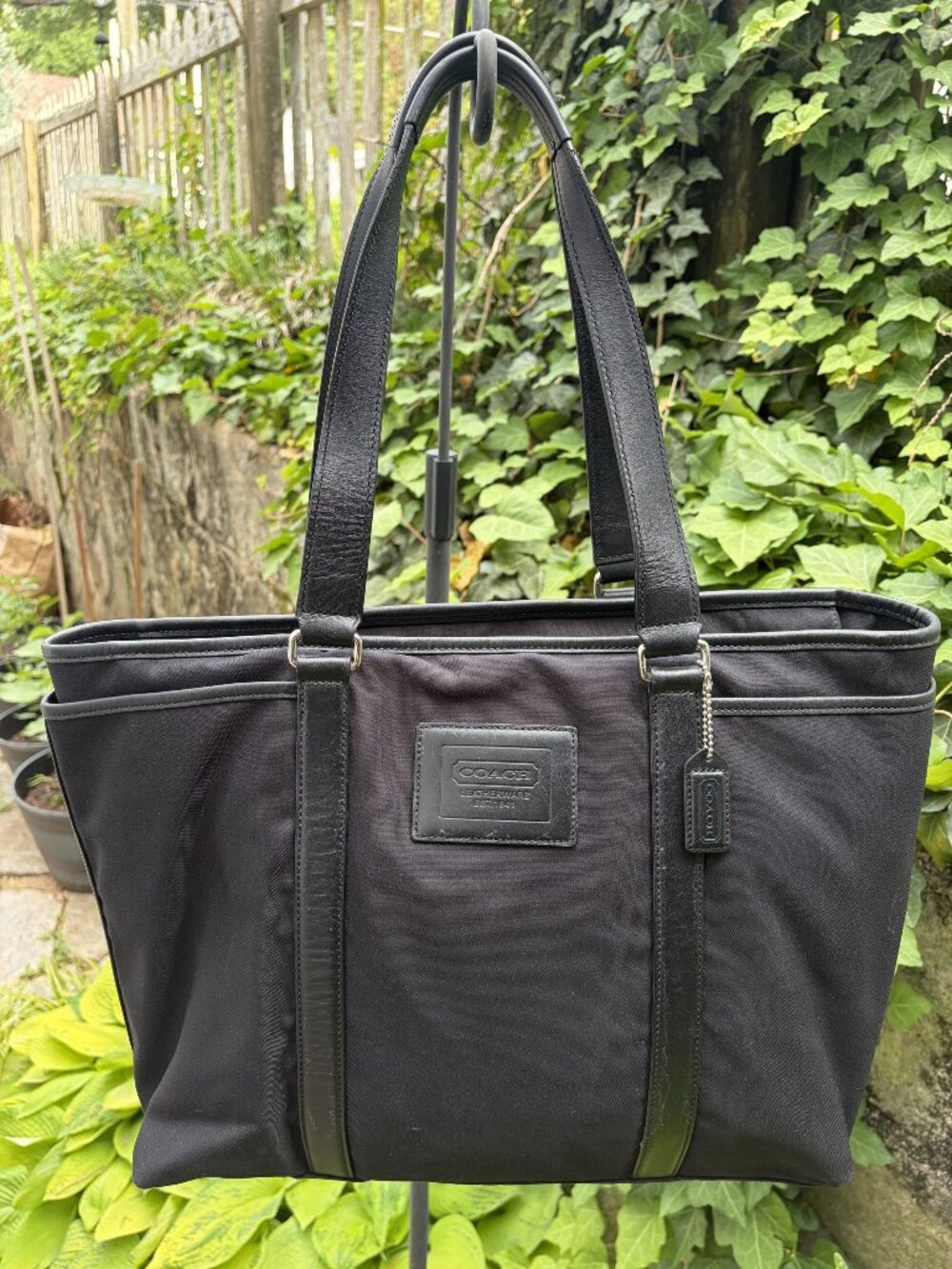 Coach Legacy Hampton Black Canvas Large Tote Y2K Laptop Work Bag City Travel